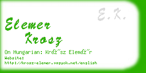 elemer krosz business card